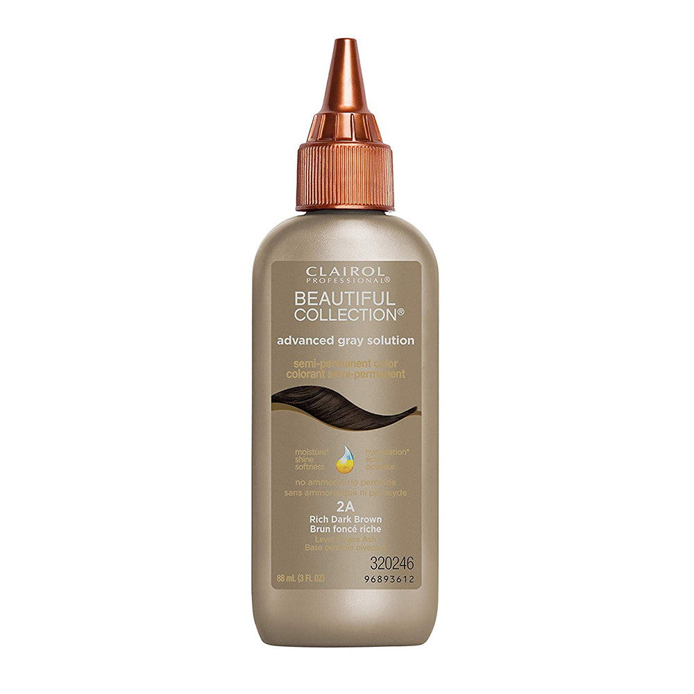 Clairol Beautiful Collection Semi Permanent Hair Color, Rich Dark Brown 2A, 3 Oz